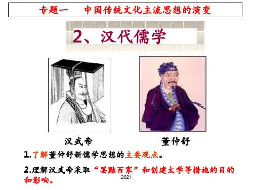 人民版历史必修三专题一第二课-汉代儒学PPT课件