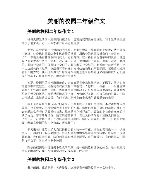 美丽的校园二年级作文