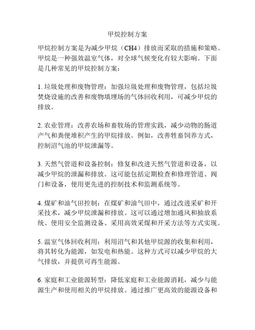甲烷控制方案