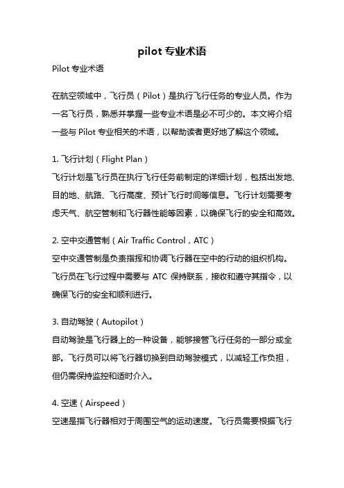 pilot专业术语