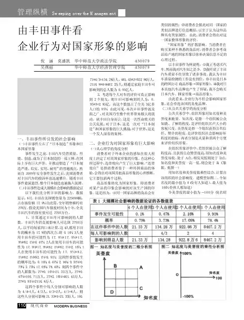 由丰田事件看企业行为对国家形象的影响