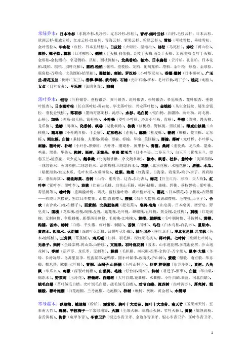 北方常用苗木参考