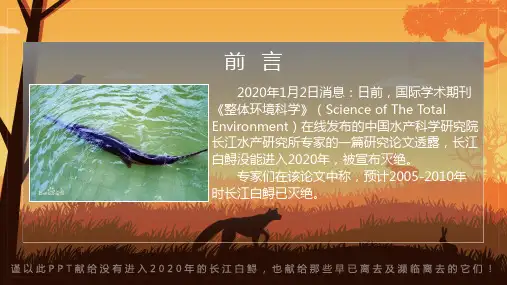 保护濒临灭绝动物讲解PPT专题演示