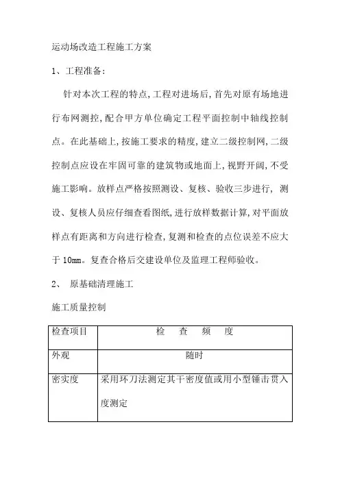 运动场改造工程施工方案
