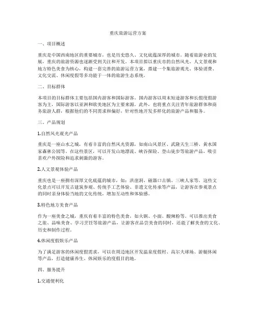 重庆旅游运营方案