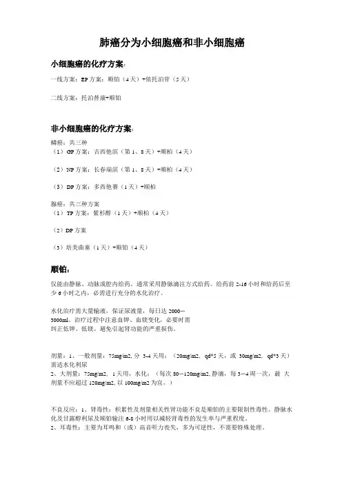 肺癌化疗方案