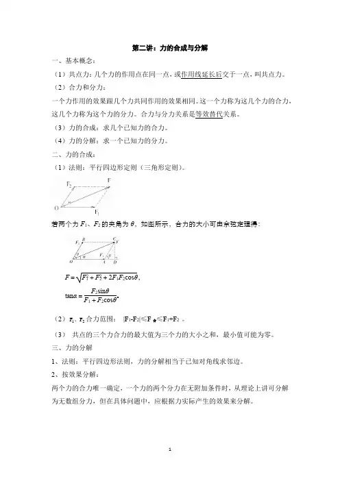 力的合成与分解教案