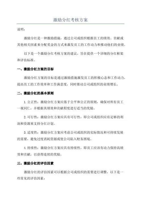 激励分红考核方案