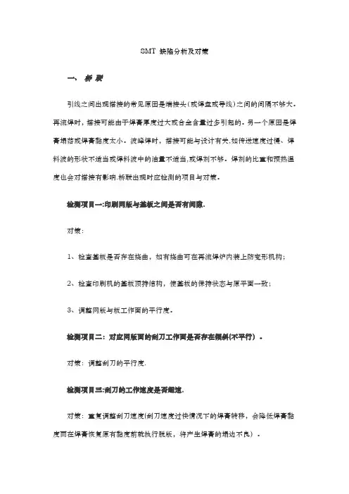 SMT-缺陷分析及对策