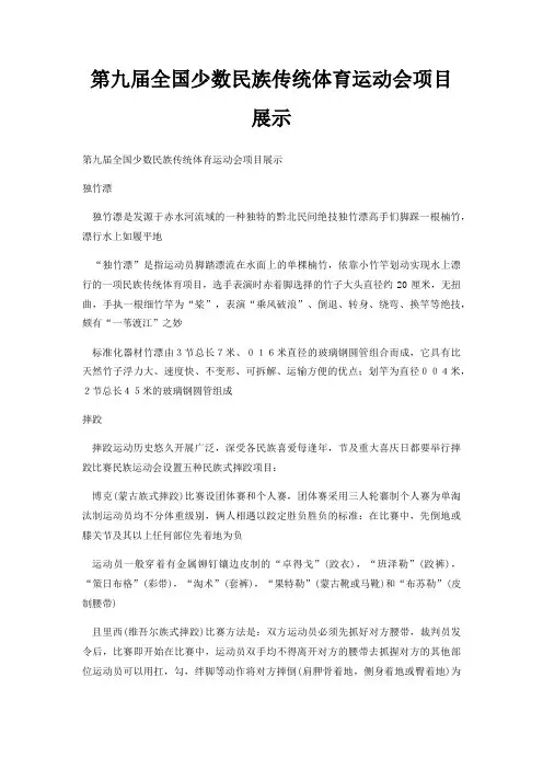 第九届全国少数民族传统体育运动会项目展示