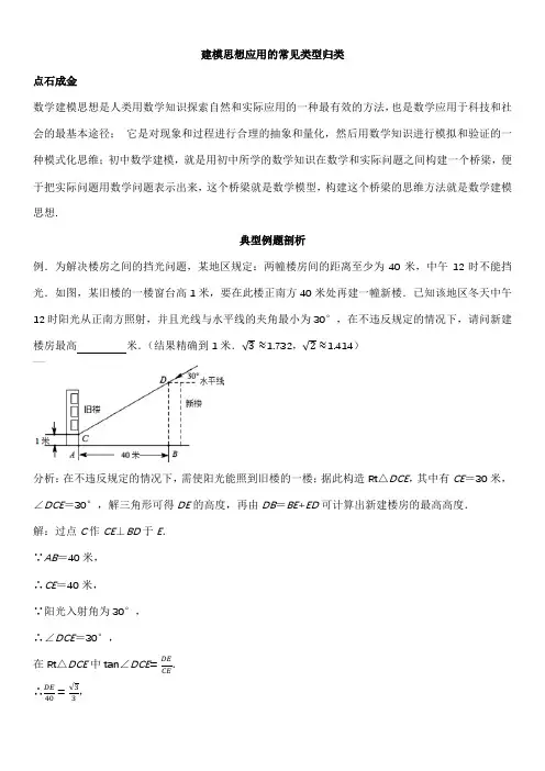 2024年中考专题复习++建模思想应用的常见类型归类++同步练++讲义