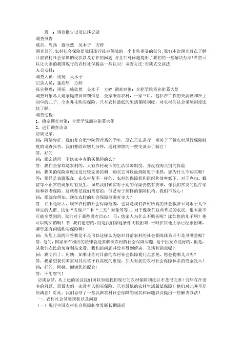 调查报告访谈记录
