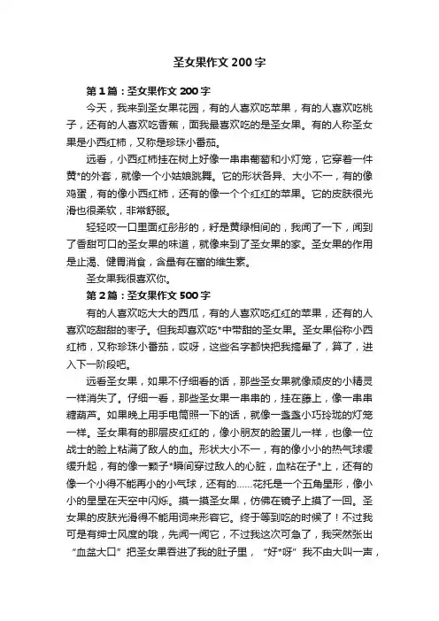 圣女果作文200字