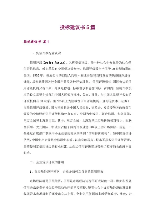 投标建议书5篇
