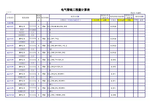 电气工程量计算表