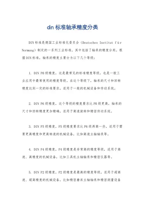 din标准轴承精度分类