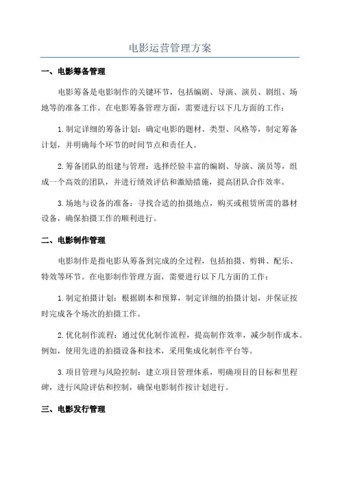 电影运营管理方案
