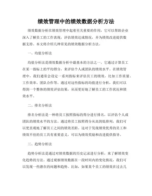 绩效管理中的绩效数据分析方法