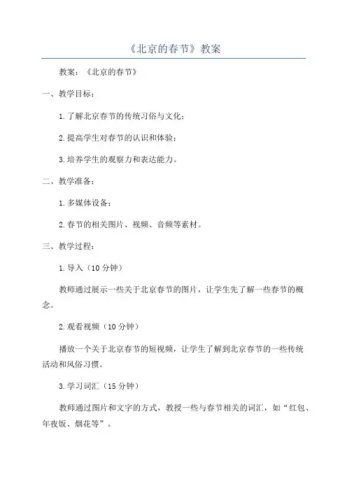 《北京的春节》教案