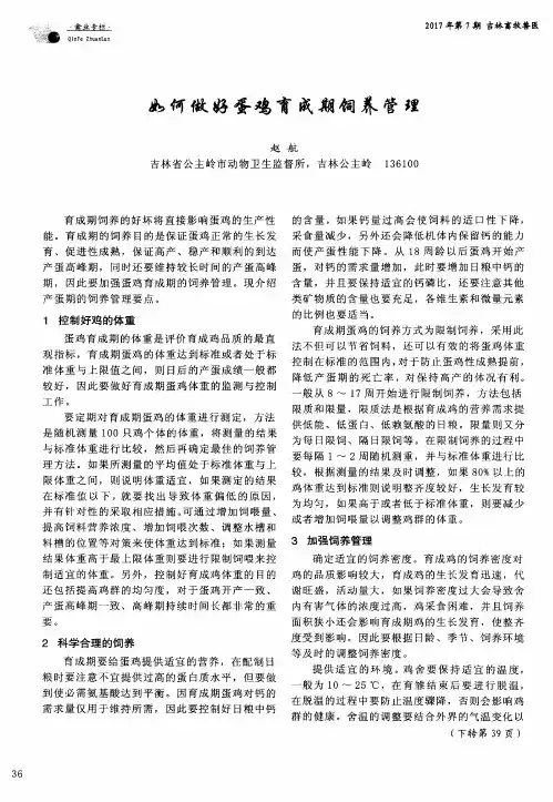 如何做好蛋鸡育成期饲养管理