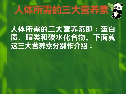 人体所需的三大营养素