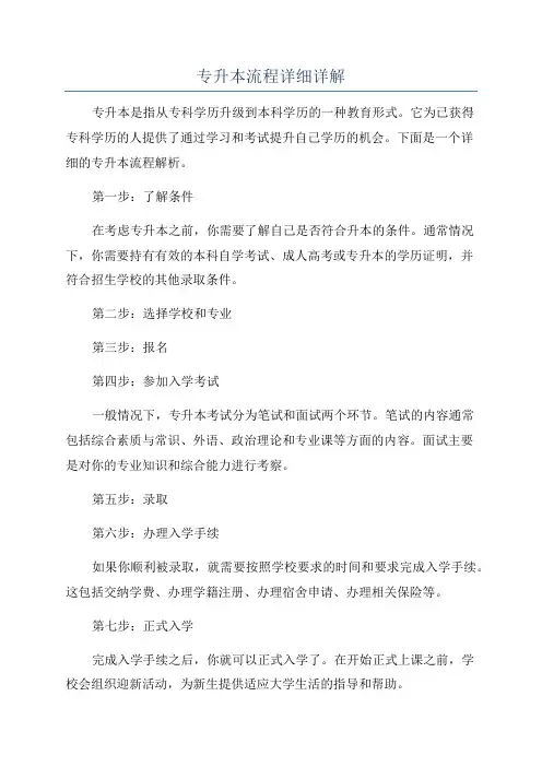 专升本流程详细详解
