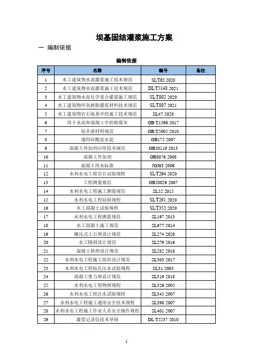 坝基固结灌浆施工方案