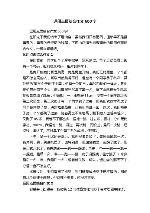 运用点面结合作文600字