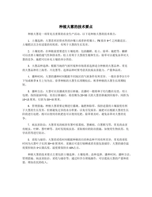 种植大葱的技术要点