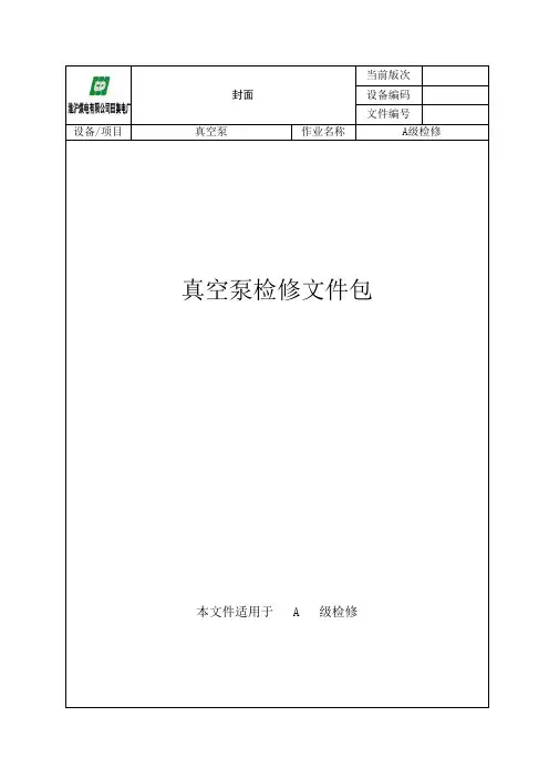 真空泵检修文件包