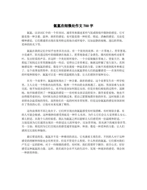 氤氲在细微处作文700字