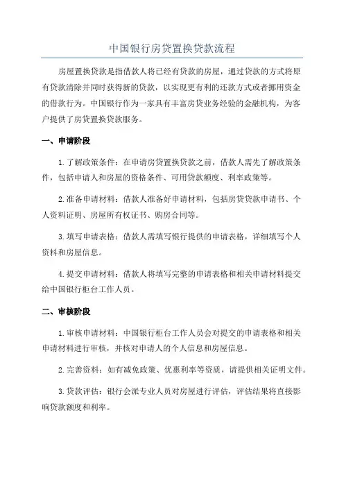 中国银行房贷置换贷款流程