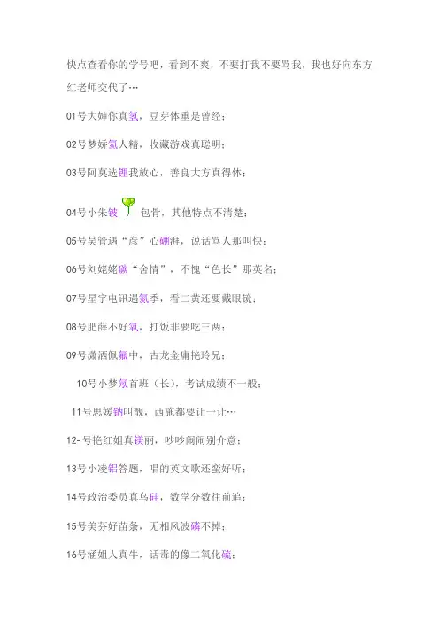 化学元素周期表与人名创意