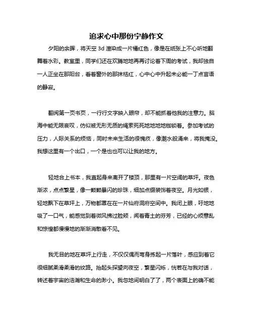 追求心中那份宁静作文