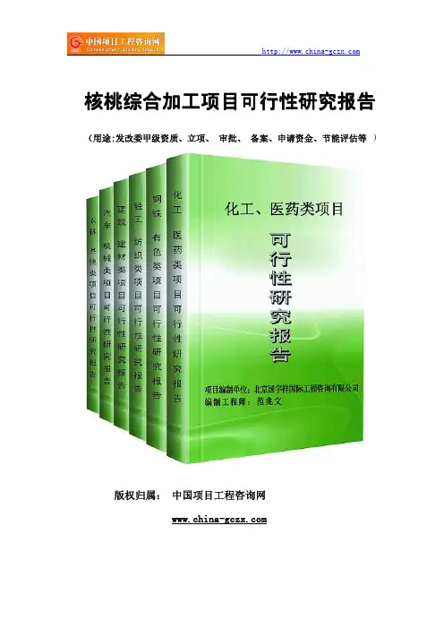 核桃综合加工项目可行性研究报告(专业经典案例)