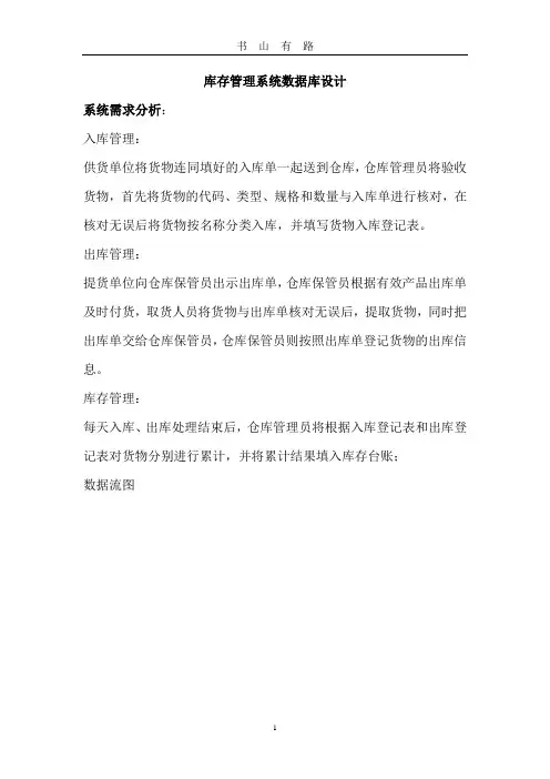 库存管理系统数据库设计word.doc