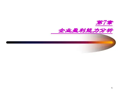 (第七章)财务分析第7章企业盈利能力分析