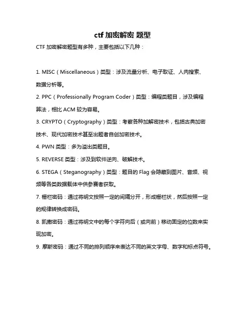 ctf加密解密 题型