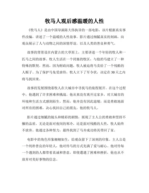 牧马人观后感温暖的人性