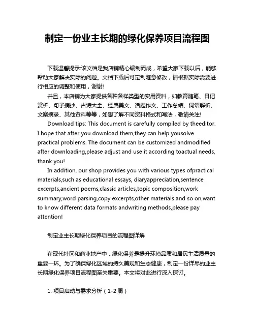制定一份业主长期的绿化保养项目流程图