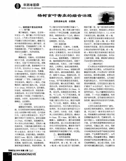 杨树食叶害虫的综合治理