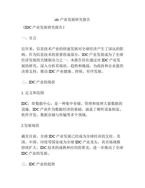 idc产业发展研究报告