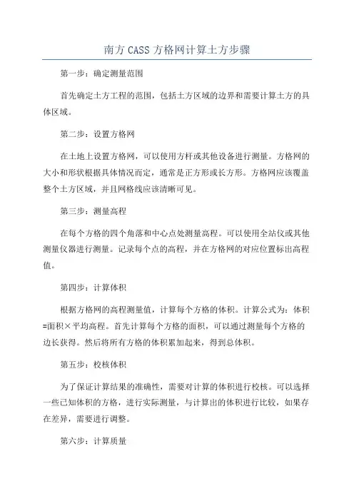 南方CASS方格网计算土方步骤