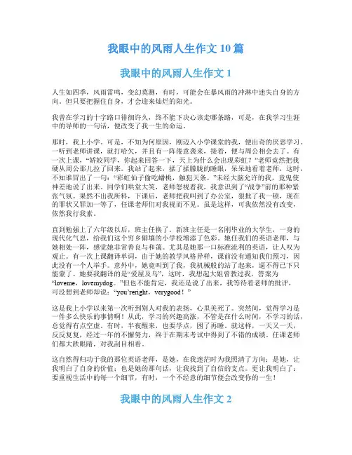 我眼中的风雨人生作文10篇