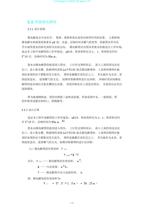 (完整word版)铁碳微电解(word文档)