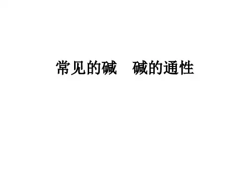 常见的碱和碱的通性