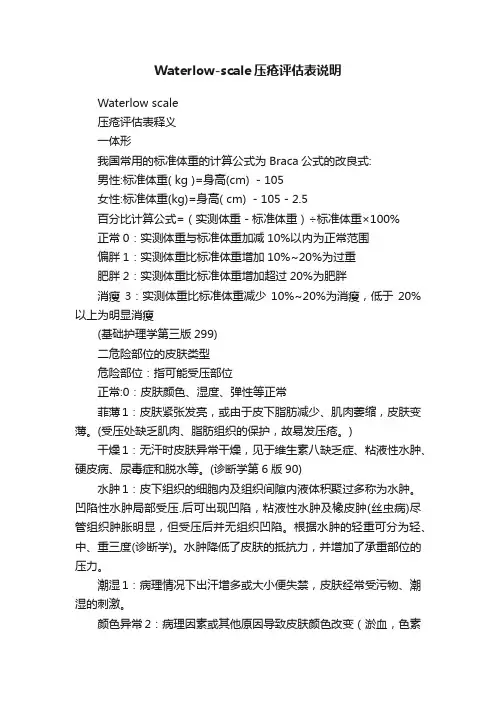 Waterlow-scale压疮评估表说明