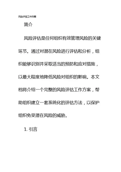 风险评估工作方案