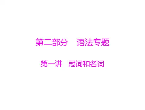通用版2022高考英语总复习第二部分语法专题第一讲冠词和名词课件