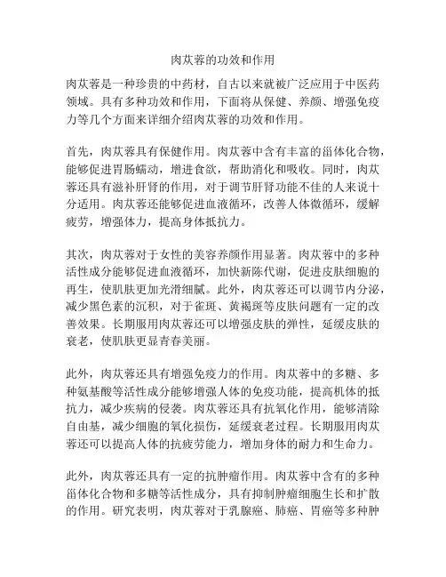 肉苁蓉的功效和作用